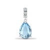 0.05ct Necklace - 18ct White Gold Natural Diamond And Blue Topaz Pendant - by Hearts Forever Jewellers