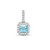 0.17ct Necklace - 18ct White Gold Natural Diamond And Blue Topaz Pendant - by Hearts Forever Jewellers