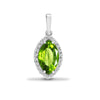 0.10ct Necklace - 18ct White Gold Natural Diamond And Peridot Pendant - by Hearts Forever Jewellers