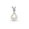 0.40ct Necklace - 18ct White Gold Natural Diamond And Pearl Pendant - by Hearts Forever Jewellers