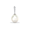0.20ct Necklace - 18ct White Gold Natural Diamond And Pearl Pendant - by Hearts Forever Jewellers