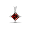 0.05ct Necklace - 18ct White Gold Natural Diamond And Garnet Pendant - by Hearts Forever Jewellers