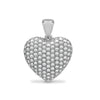 Diamond Necklace - 18ct White 0.66ct Natural Diamond Pave Set Heart Pendant - by Hearts Forever Jewellers