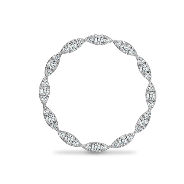 Diamond Necklace - 18ct White 0.38ct Natural Diamond Circle Pendant - by Hearts Forever Jewellers