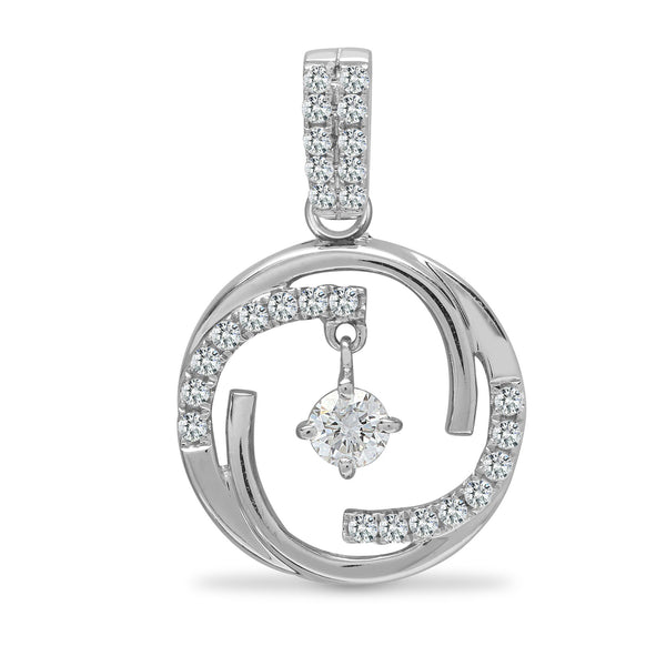 Diamond Necklace - 18ct White 0.40ct Natural Diamond Pendant - by Hearts Forever Jewellers