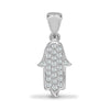 18ct 2 Col 0.14ct Natural Diamond Hamsa Pendant