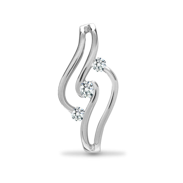 Diamond Necklace - 18ct White 0.16ct Natural Diamond Pendant - by Hearts Forever Jewellers