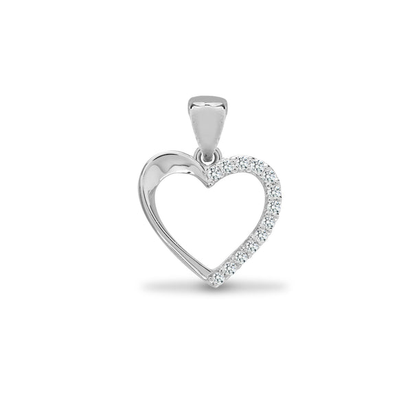 Diamond Necklace - 18ct White 0.06ct Natural Diamond Pendant - by Hearts Forever Jewellers