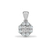 Diamond Necklace - 18ct White 0.30ct Round & Princess Cut Natural Diamond Pendant - by Hearts Forever Jewellers