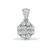 Diamond Necklace - 18ct White 0.30ct Round & Princess Cut Natural Diamond Pendant - by Hearts Forever Jewellers
