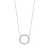 Diamond Necklace - 18ct White 0.18ct Natural Diamond Circle Pendant - 18" Chain included - by Hearts Forever Jewellers