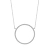 Diamond Necklace - 18ct White 0.18ct Natural Diamond Circle Pendant - 18" Chain included - by Hearts Forever Jewellers