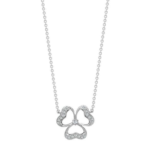 Diamond Necklace - 18ct White 0.11ct Natural Diamond Pendant - 18" Chain included - by Hearts Forever Jewellers
