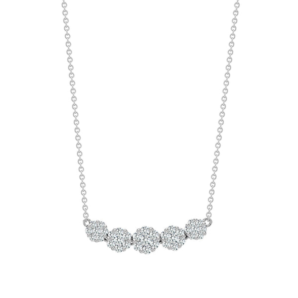 Diamond Necklace - 18ct White 0.75ct Natural Diamond Pendant - 18" Chain included - by Hearts Forever Jewellers