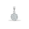 Diamond Necklace - 18ct White 0.33ct Natural Diamond 7 Stone Cluster Pendant - by Hearts Forever Jewellers