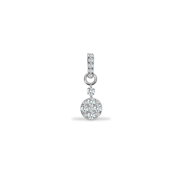Diamond Necklace - 18ct White 0.22ct Natural Diamond Pendant - by Hearts Forever Jewellers