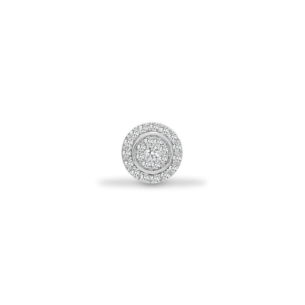 Diamond Necklace - 18ct White 0.20ct Natural Diamond Cluster Pendant - by Hearts Forever Jewellers