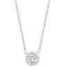 Diamond Necklace - 18ct White Gold 0.08ct Natural Diamond Halo Pendant with 16"-18" Chain Extender set with a 0.25ct G SI1 Diamond - by Hearts Forever Jewellers