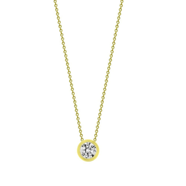 Diamond Necklace - 18ct White 0.10ct Threaded Rub over set Natural Diamond Pendant - by Hearts Forever Jewellers