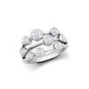 18k Rose Gold 1.00ct Ring - 18ct White Gold 1.00cts Natural Diamond 3 Row Bubble Ring - by Hearts Forever Jewellers