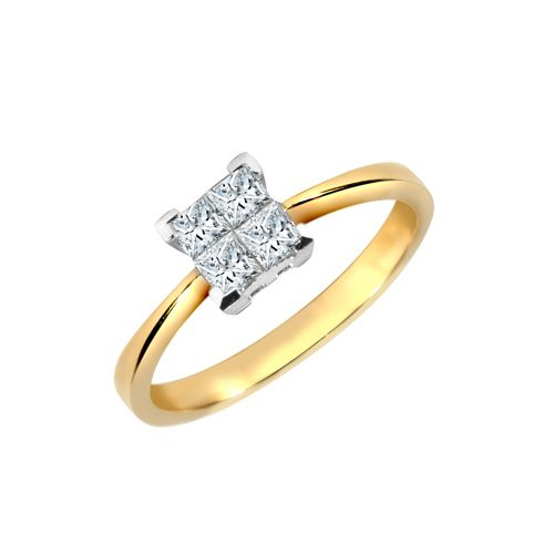 18k Rose Gold Diamond Ring - 18ct Yellow Gold 25pts Natural Diamond Ring - by Hearts Forever Jewellers