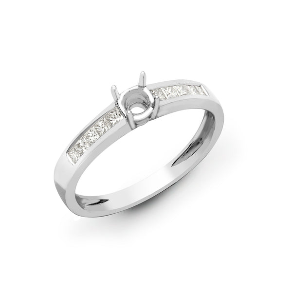 18k Rose Gold Diamond Ring - 18ct White Gold 0.28ct Natural Diamond Ring. Fits 0.25ct - by Hearts Forever Jewellers