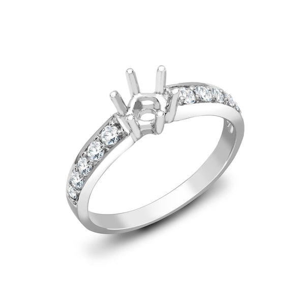 18k Rose Gold Diamond Ring - 18ct White Gold 25pts Natural Diamond Ring. Fits 50pt - by Hearts Forever Jewellers