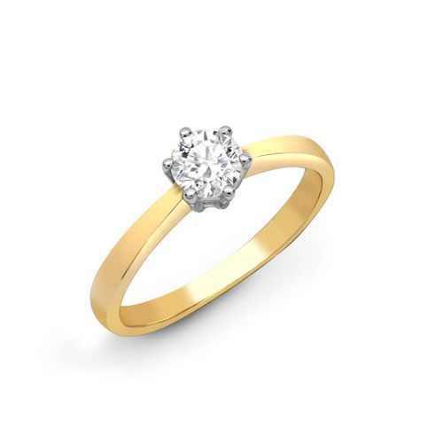 18k Rose Gold Diamond Ring - 18ct Yellow Gold 25pts Solitaire Natural Diamond Ring - by Hearts Forever Jewellers