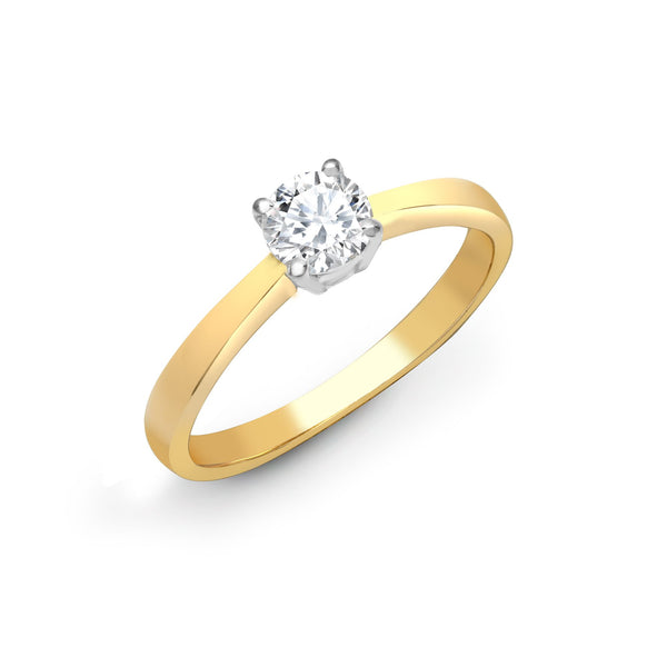 18k Rose Gold Diamond Ring - 18ct Yellow Gold 25pts Solitaire Natural Diamond Ring - by Hearts Forever Jewellers