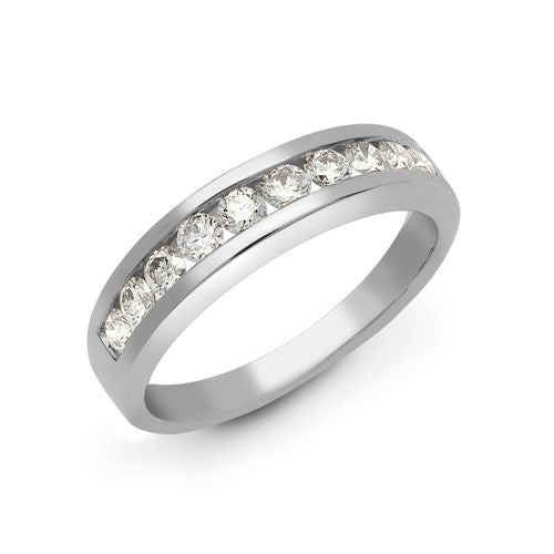 18k Rose Gold Diamond Ring - 18ct White Gold 25pts Channel Set Natural Diamond Ring - by Hearts Forever Jewellers