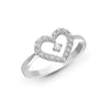 18k Rose Gold 0.17ct Ring - 18ct White Gold Heart Shaped Natural Diamond Ring - by Hearts Forever Jewellers