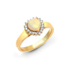 18k Rose Gold 0.14ct Ring - 18ct Yellow Gold Natural Diamond And Opal Heart Shaped Ring - by Hearts Forever Jewellers