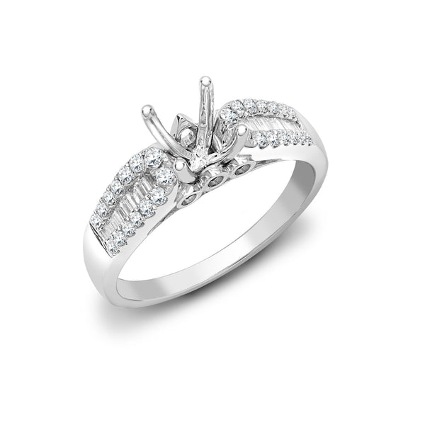 18k Rose Gold 1.00ct Ring - 18ct White Gold 42pt Semi Set Natural Diamond Ring Mount. Fits 1.00ct - by Hearts Forever Jewellers