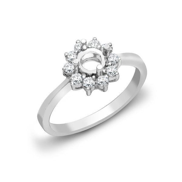 18k Rose Gold 1.00ct Ring - 18ct White Gold 40pt Semi Set Natural Diamond Ring Mount. Fits 1.00ct - by Hearts Forever Jewellers