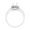 18ct White Gold 50pt Semi Set Natural Diamond Ring Mount.Fits7x5.5mm