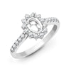 18k Rose Gold 7x5mm Ring - 18ct White Gold 50pt Semi Set Natural Diamond Ring Mount.Fits7x5.5mm - by Hearts Forever Jewellers