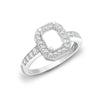 Diamond Ring - 18ct White Gold 43pt Semi Set Natural Diamond Ring Mount. Fits 7x5mm - by Hearts Forever Jewellers