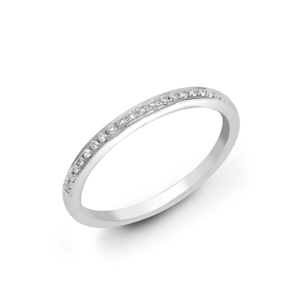 18k Rose Gold Diamond Ring - 18ct White Gold 10pt Pave Set Natural Diamond Eternity Ring - by Hearts Forever Jewellers