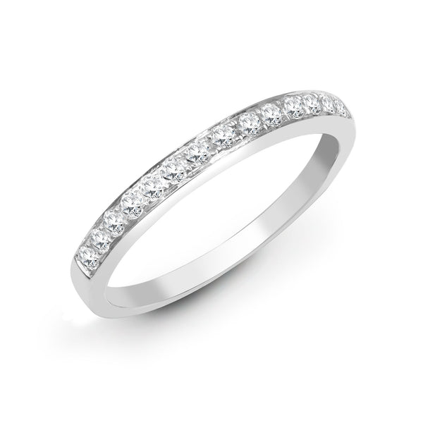 18k Rose Gold Diamond Ring - 18ct White Gold 10pt Pave Set Natural Diamond Eternity Ring - by Hearts Forever Jewellers