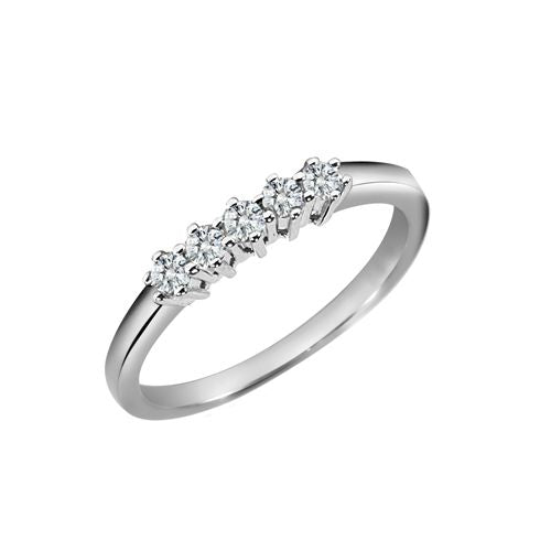 18k Rose Gold Diamond Ring - 18ct White Gold 25pts 5 Stone Natural Diamond Ring - by Hearts Forever Jewellers