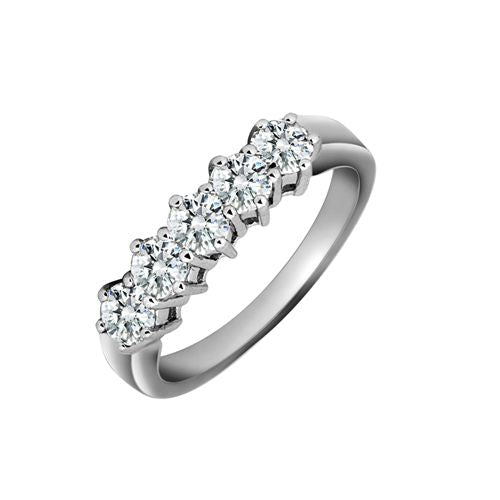 18k Rose Gold Diamond Ring - 18ct White Gold 25pts 5 Stone Natural Diamond Ring - by Hearts Forever Jewellers