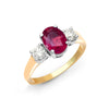 18k Rose Gold 0.48ct Ring - 18ct Yellow Gold 3 Stone Natural Diamond And Ruby Ring - by Hearts Forever Jewellers