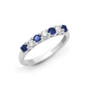 18k Rose Gold 0.24ct Ring - 18ct White Gold Natural Diamond And Sapphire Claw Set Half Eternity Ring - by Hearts Forever Jewellers