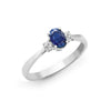 18k Rose Gold 0.08ct Ring - 18ct White Gold Natural Diamond And Sapphire 3 Stone Ring - by Hearts Forever Jewellers