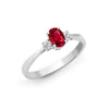 18k Rose Gold 0.08ct Ring - 18ct White Gold Natural Diamond And Ruby And 3 Stone Ring - by Hearts Forever Jewellers