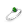 18k Rose Gold 0.08ct Ring - 18ct White Gold Natural Diamond And Emerald And 3 Stone Ring - by Hearts Forever Jewellers