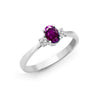 18k Rose Gold 0.08ct Ring - 18ct White Gold Natural Diamond And Amethyst And 3 Stone Ring - by Hearts Forever Jewellers