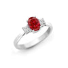 18k Rose Gold 0.20ct Ring - 18ct White Gold Natural Diamond And Ruby And 3 Stone Ring - by Hearts Forever Jewellers