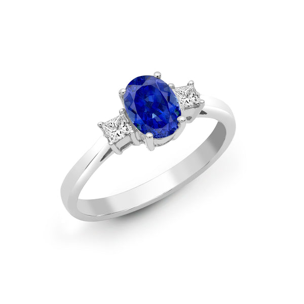 18k Rose Gold 0.20ct Ring - 18ct White Gold Natural Diamond And Sapphire And 3 Stone Ring - by Hearts Forever Jewellers