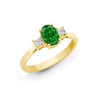 18k Rose Gold 0.20ct Ring - 18ct Yellow Gold Natural Diamond And Emerald And 3 Stone Ring - by Hearts Forever Jewellers